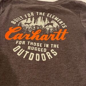 Carhartt Kids Brown and Orange Long Sleeve Tee sz6